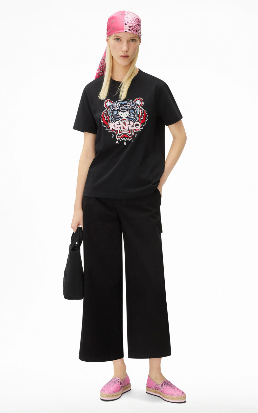 T Shirt Kenzo Femme Tiger loose Noir KUIFJ-6514